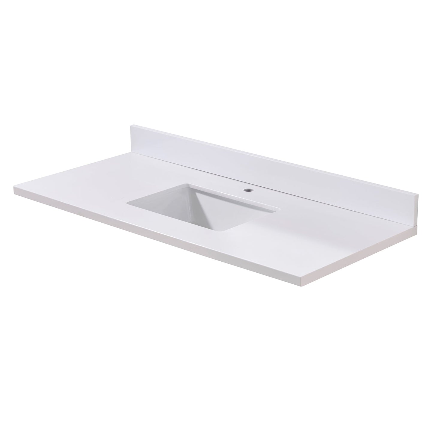 49"  Composite Stone Vanity Top in Snow White with White Sink