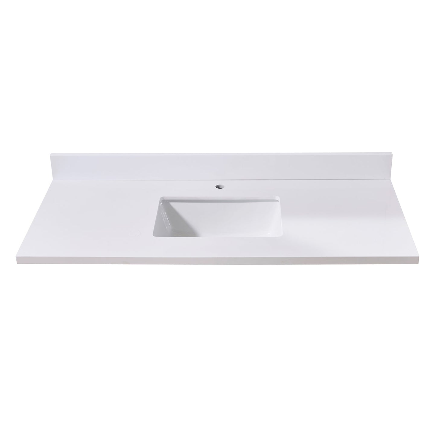 49"  Composite Stone Vanity Top in Snow White with White Sink