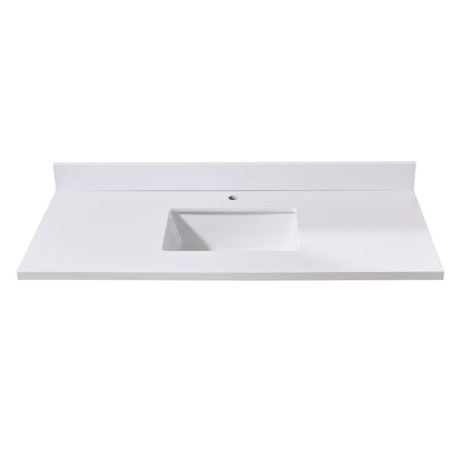 49"  Composite Stone Vanity Top in Snow White with White Sink