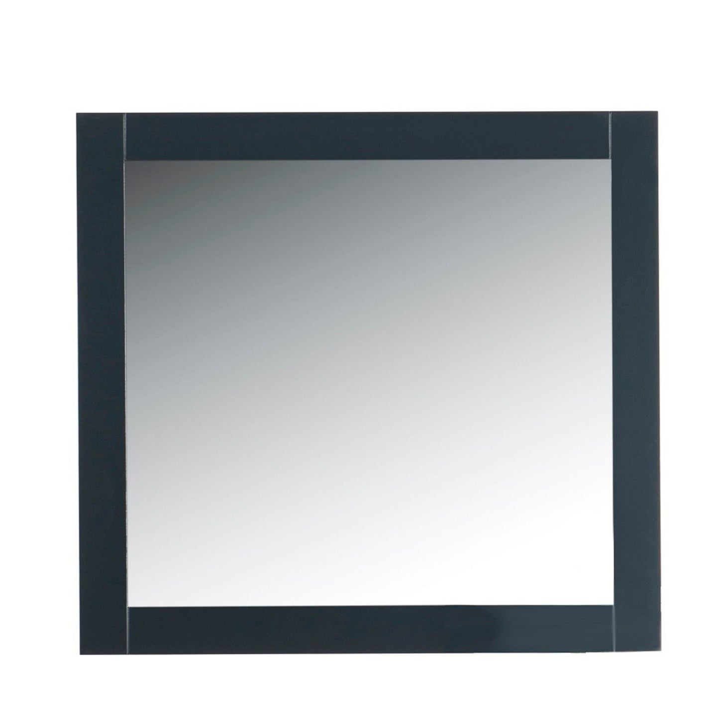 34" Solid wood frame mirror Dark Gray
