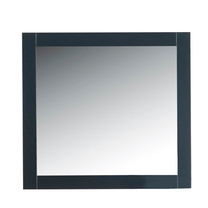 34" Solid wood frame mirror Dark Gray