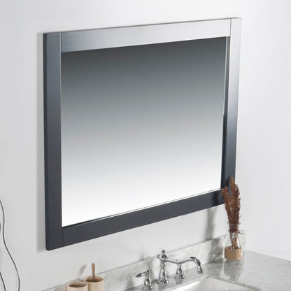 40" Solid wood frame mirror Dark Gray