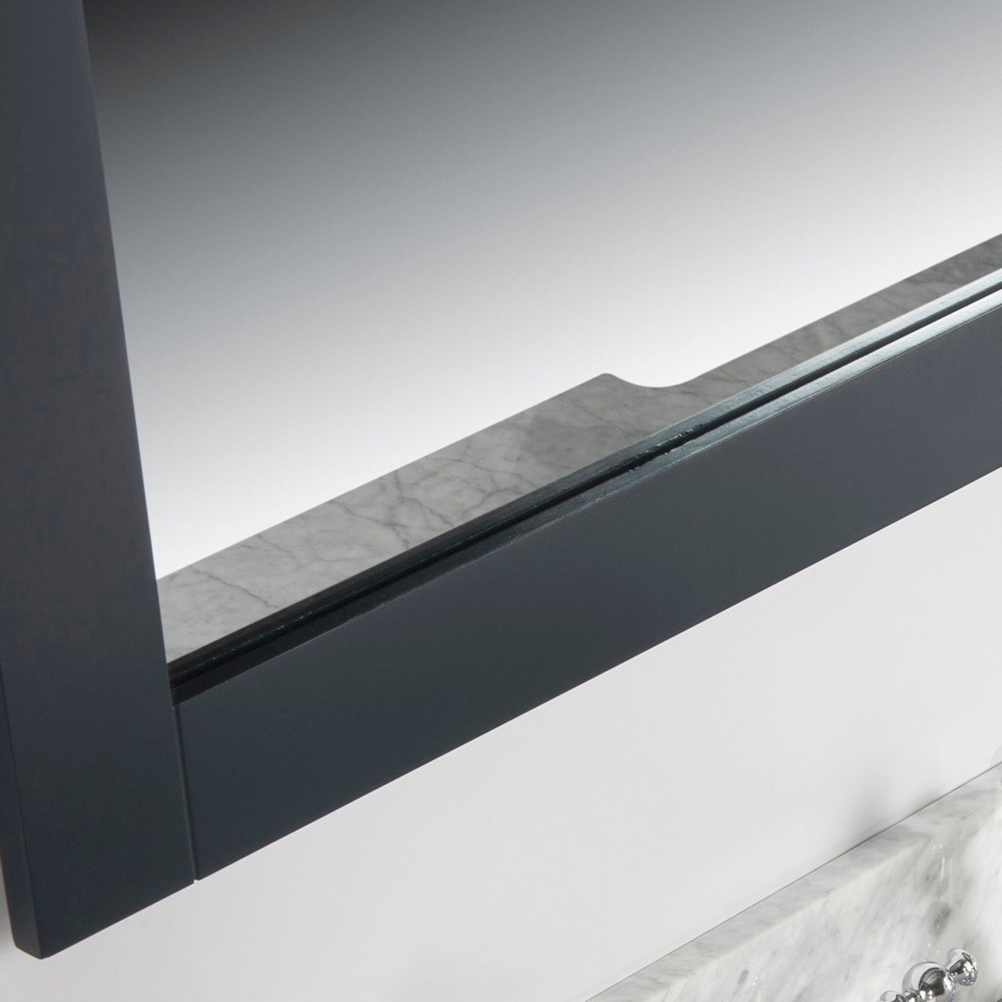 40" Solid wood frame mirror Dark Gray