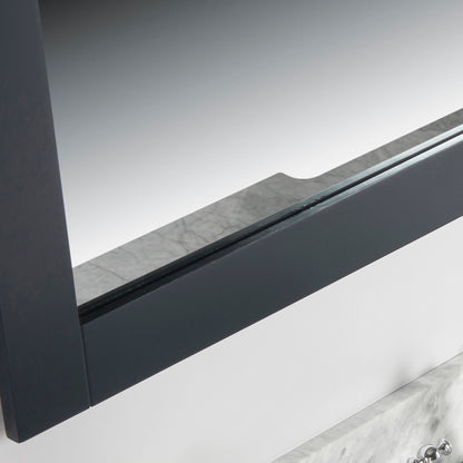 40" Solid wood frame mirror Dark Gray
