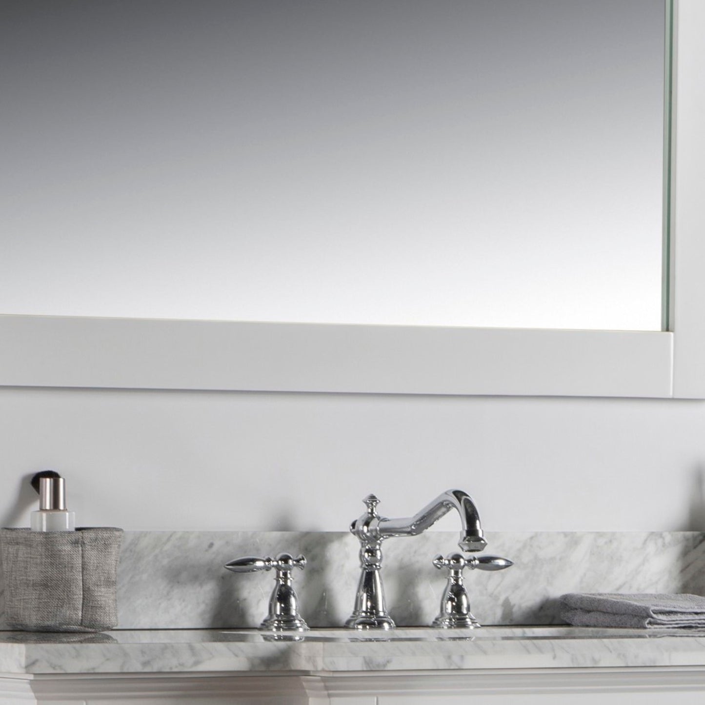 40" Solid wood frame mirror White