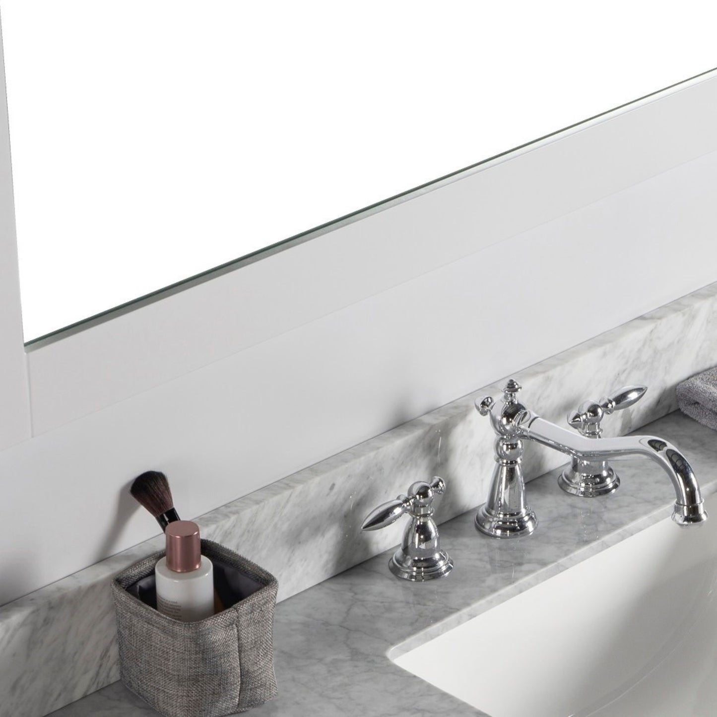 40" Solid wood frame mirror White