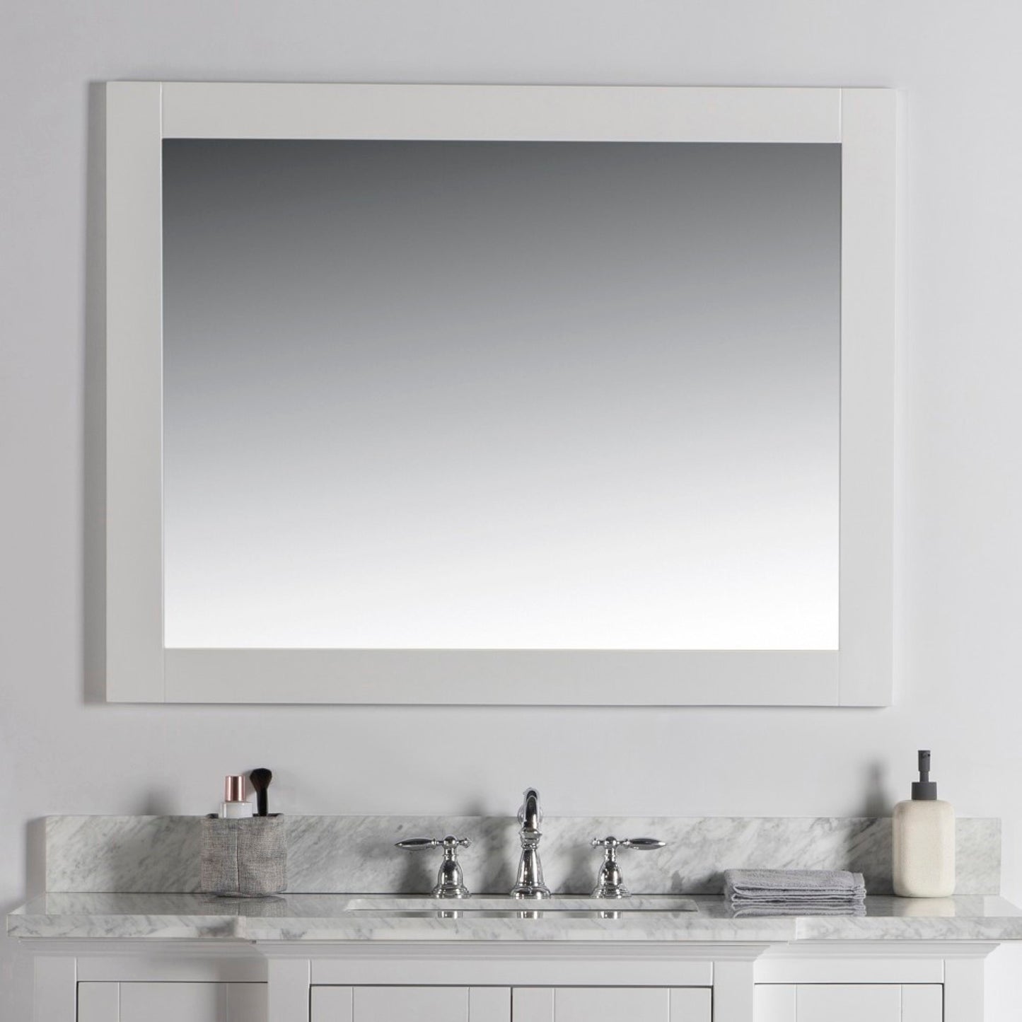 40" Solid wood frame mirror White