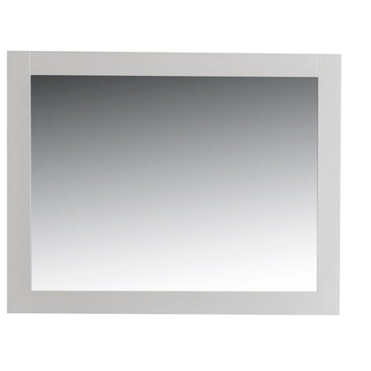 40" Solid wood frame mirror White