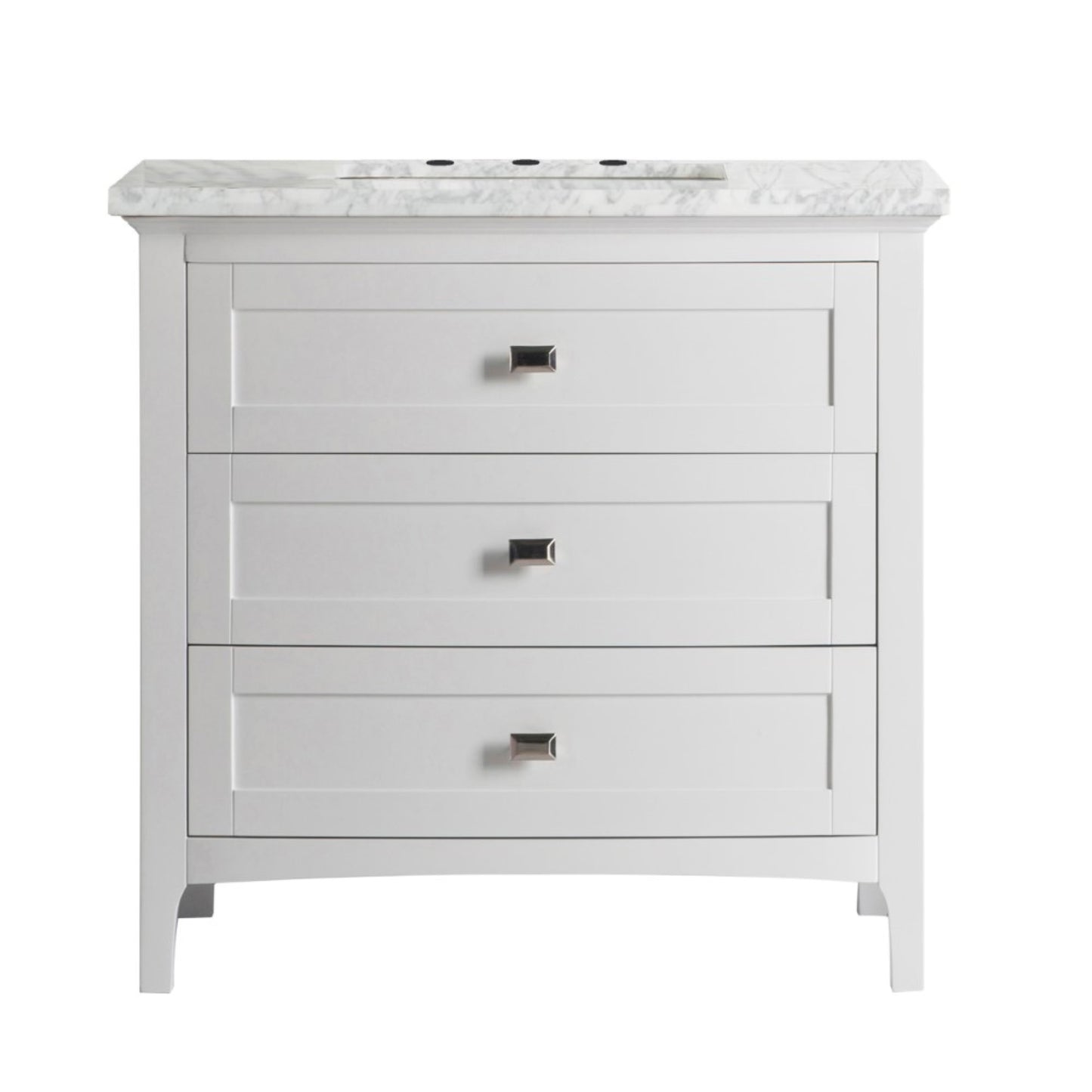 36" Single vanity white white marble top