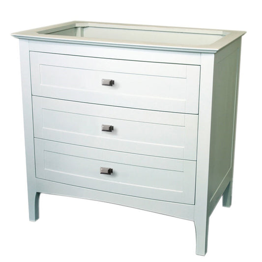 35" Single vanity white cabinet only