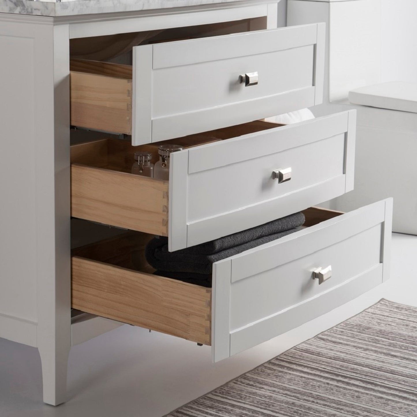 35" Single vanity white cabinet only
