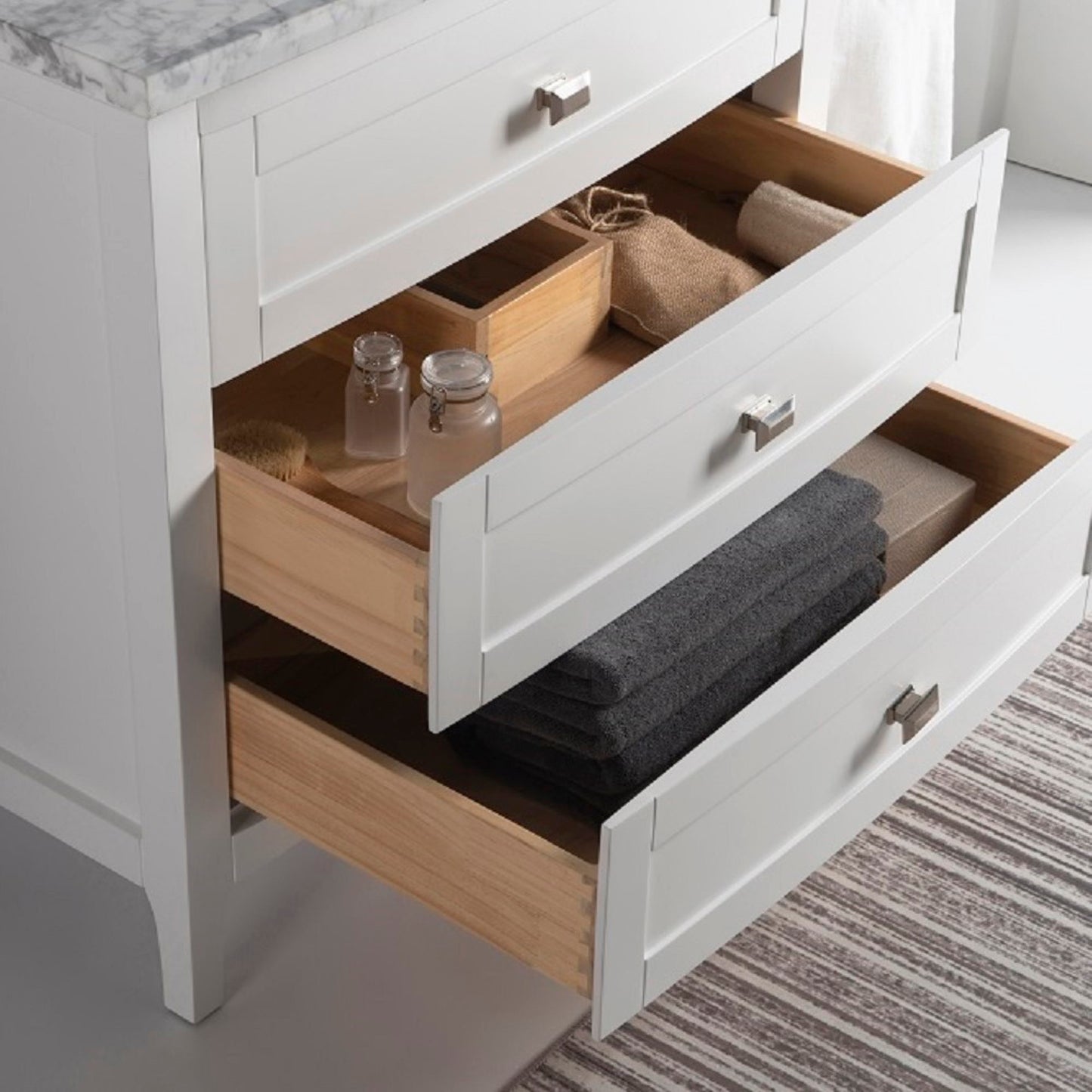 35" Single vanity white cabinet only