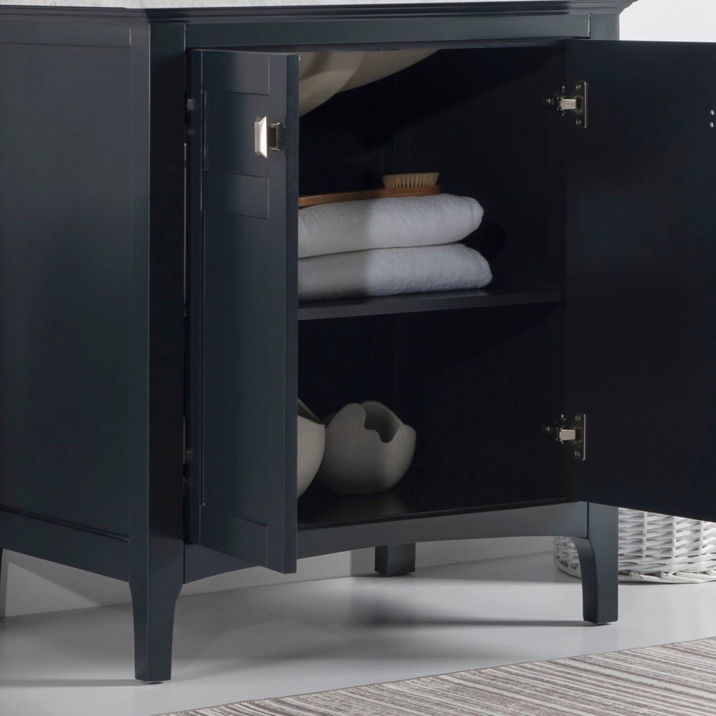 30" Single vanity dark gray cabinet only