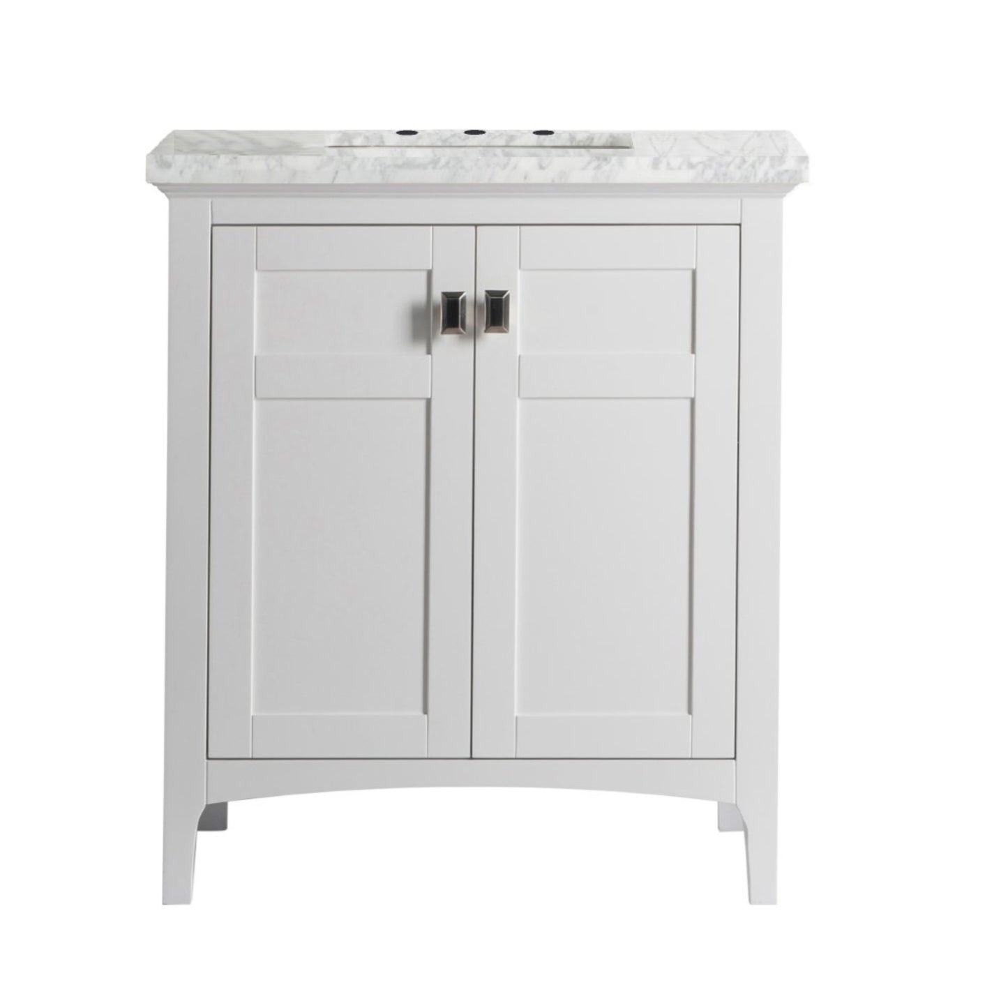 31" Single vanity white white marble top