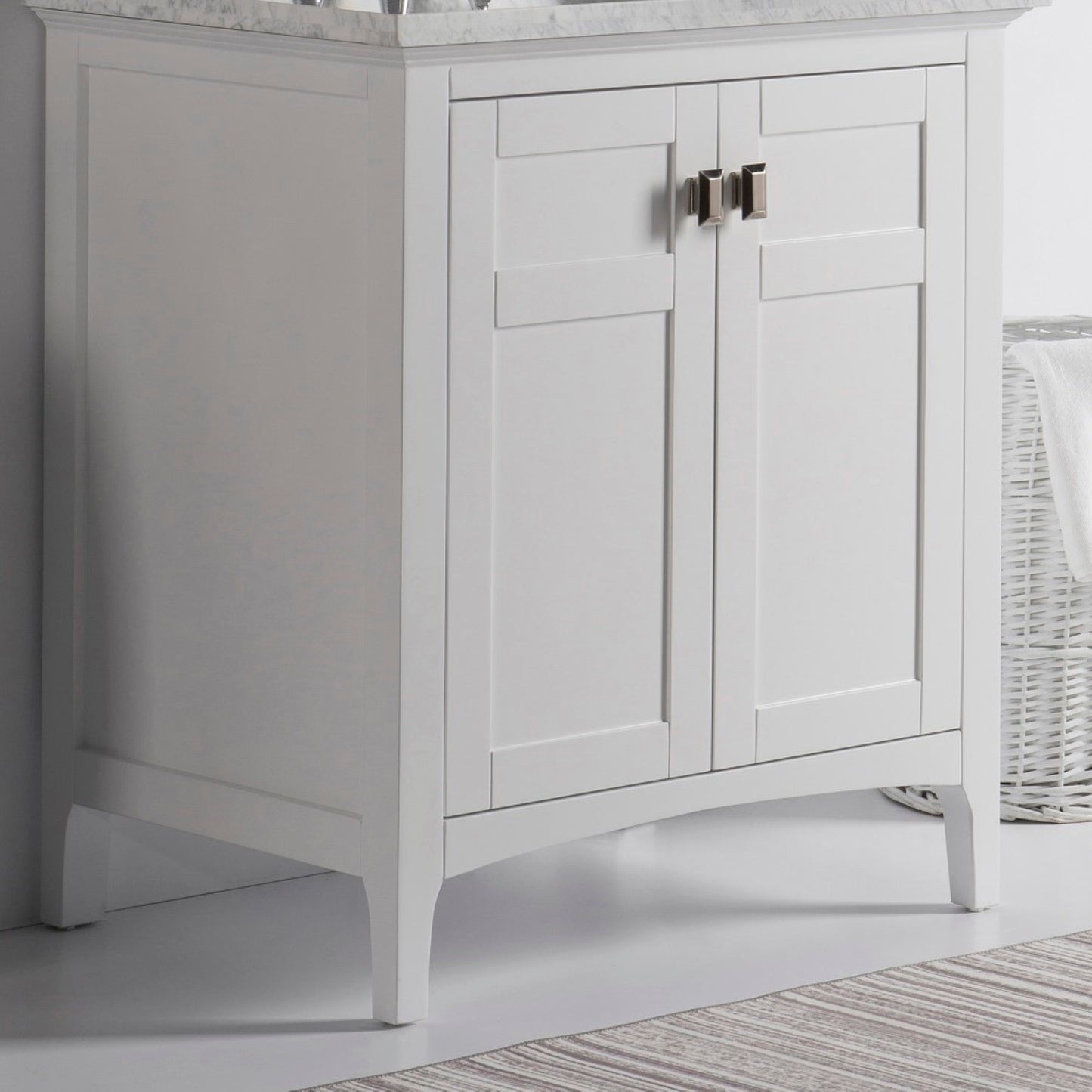 30" Single vanity white cabinet only