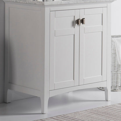 30" Single vanity white cabinet only