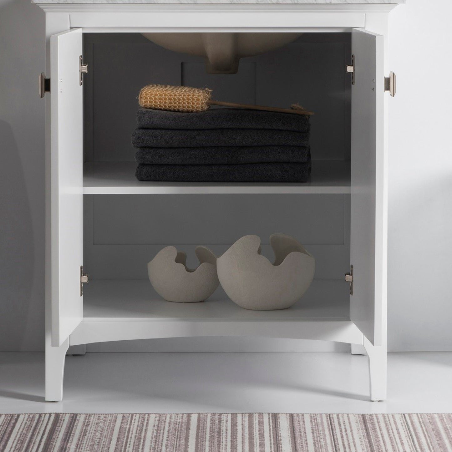 30" Single vanity white cabinet only