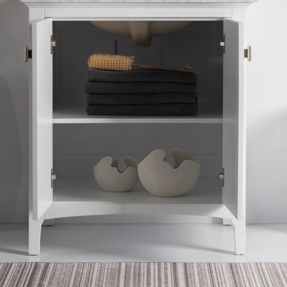 30" Single vanity white cabinet only
