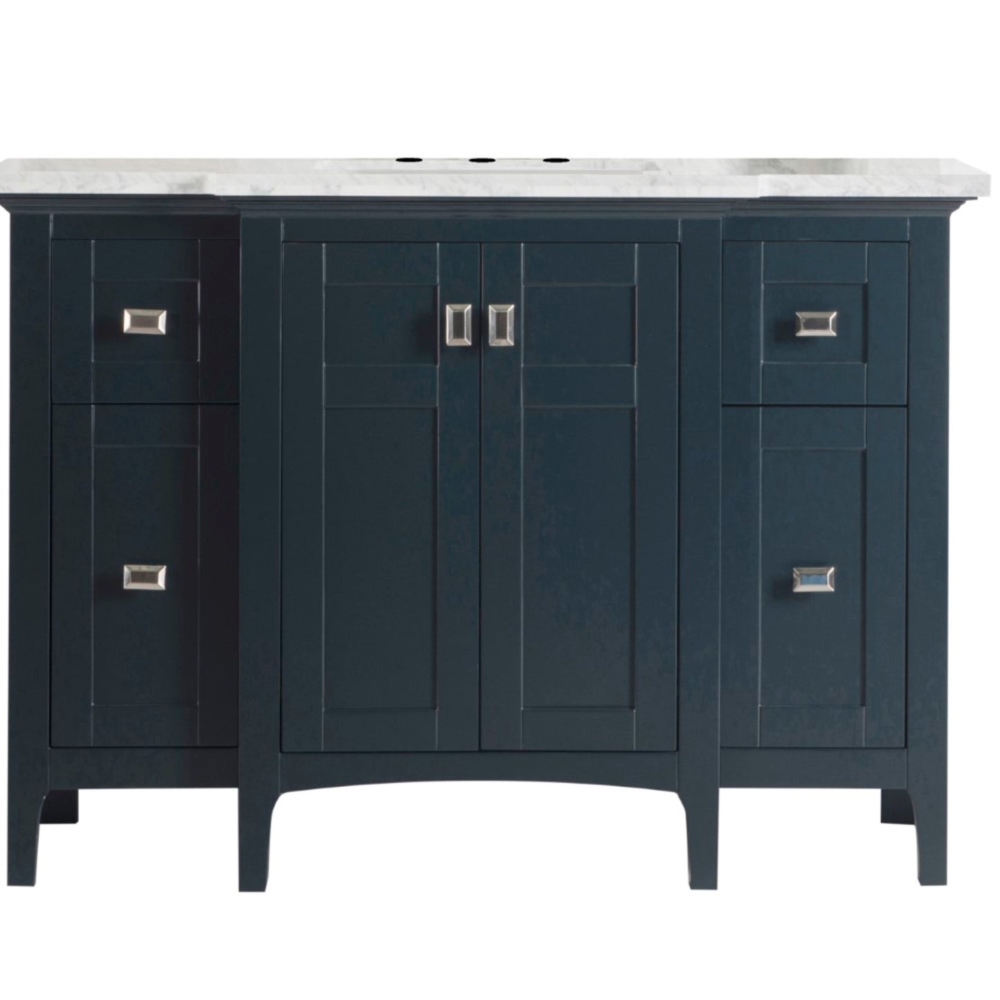 49" Single vanity dark gray white marble top