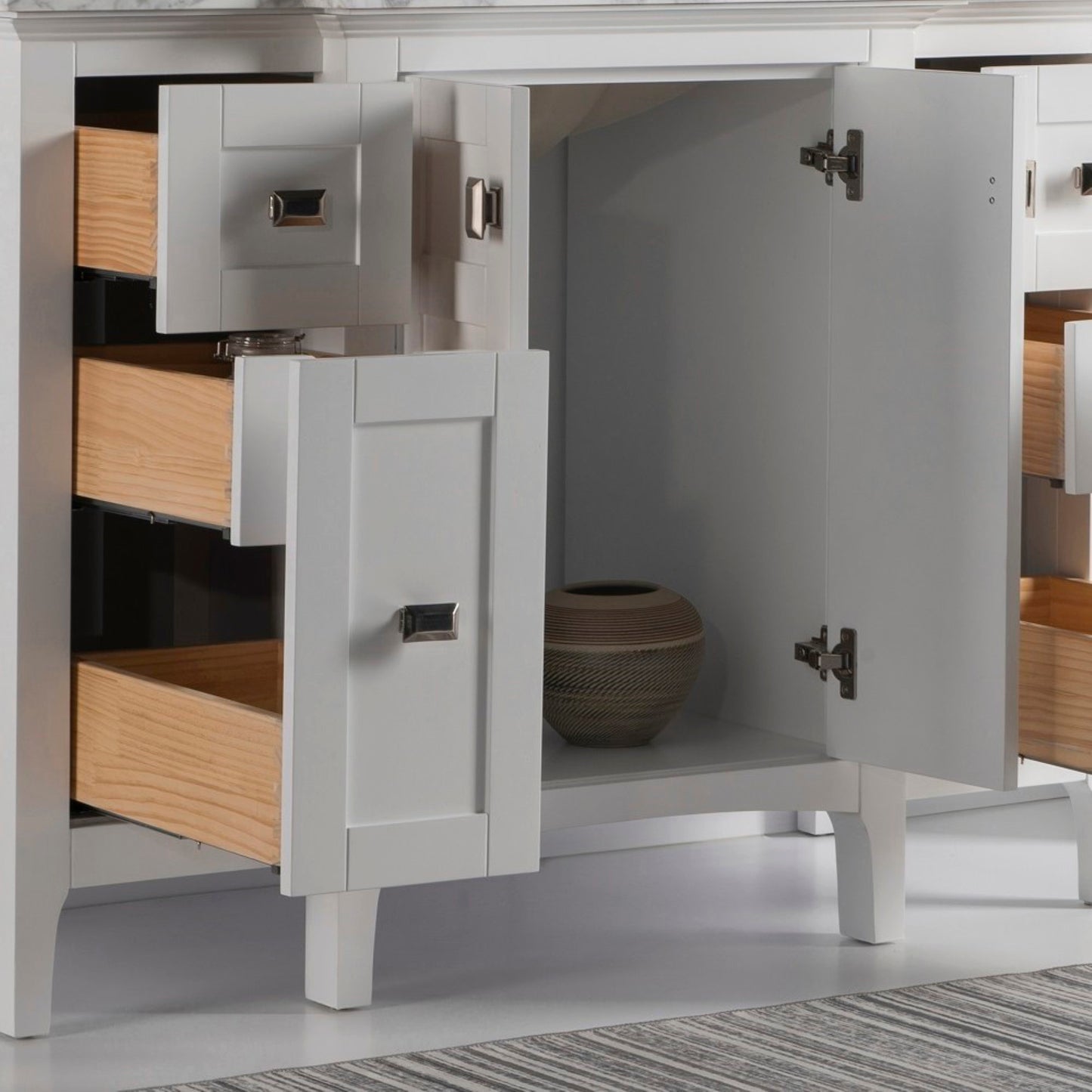 48" Single vanity white cabinet only