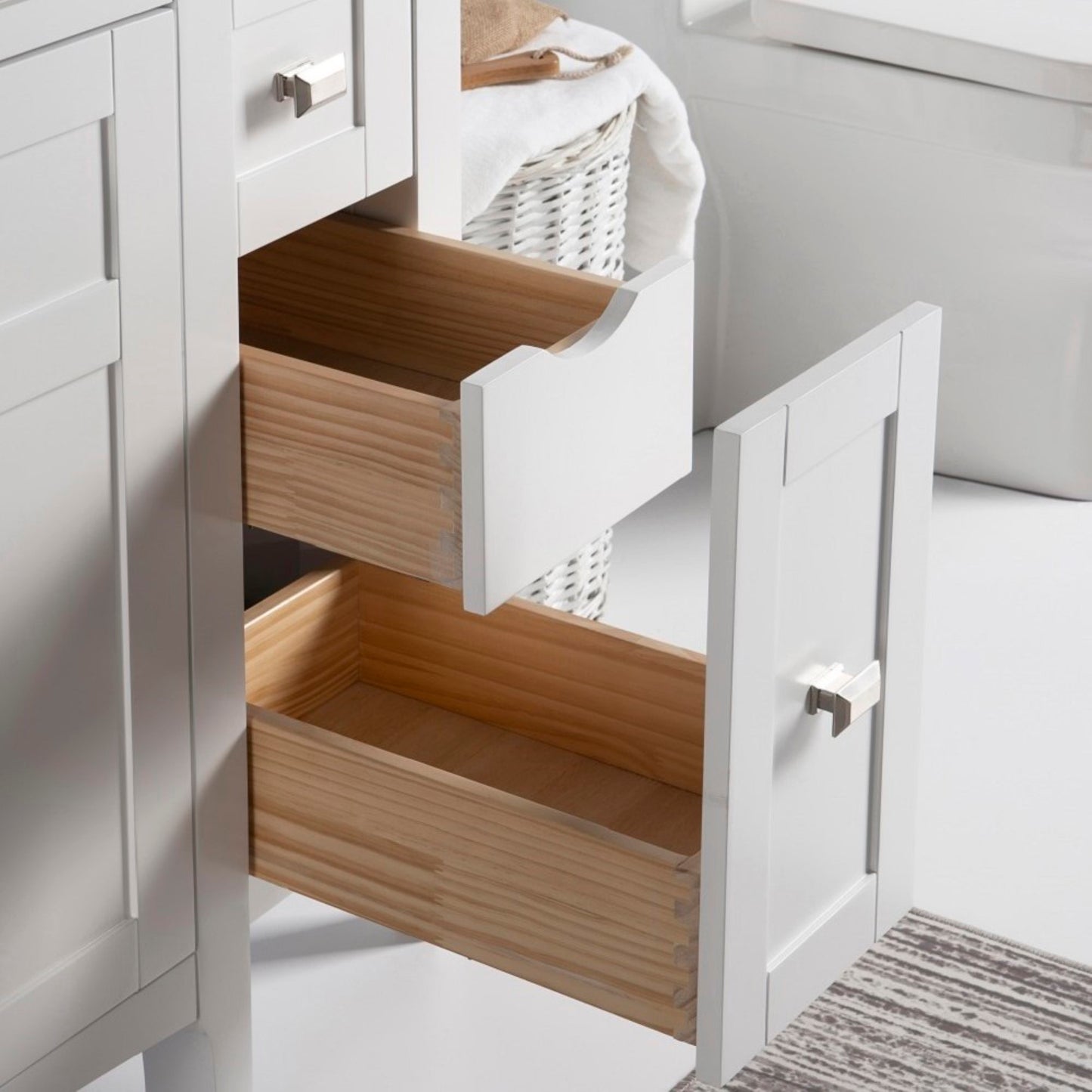 48" Single vanity white cabinet only