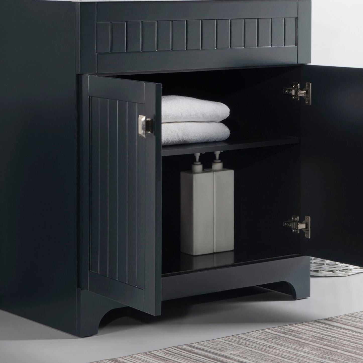 30" Single vanity dark gray cabinet only