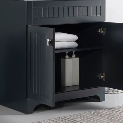 30" Single vanity dark gray cabinet only