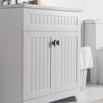 31" Single vanity white white marble top