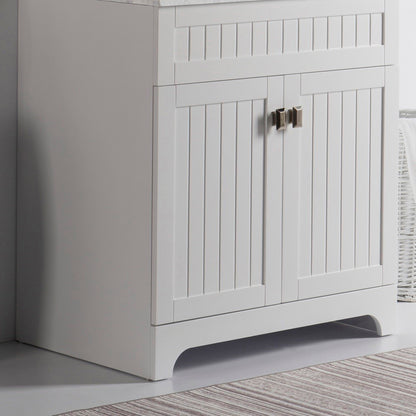 30" Single vanity white cabinet only