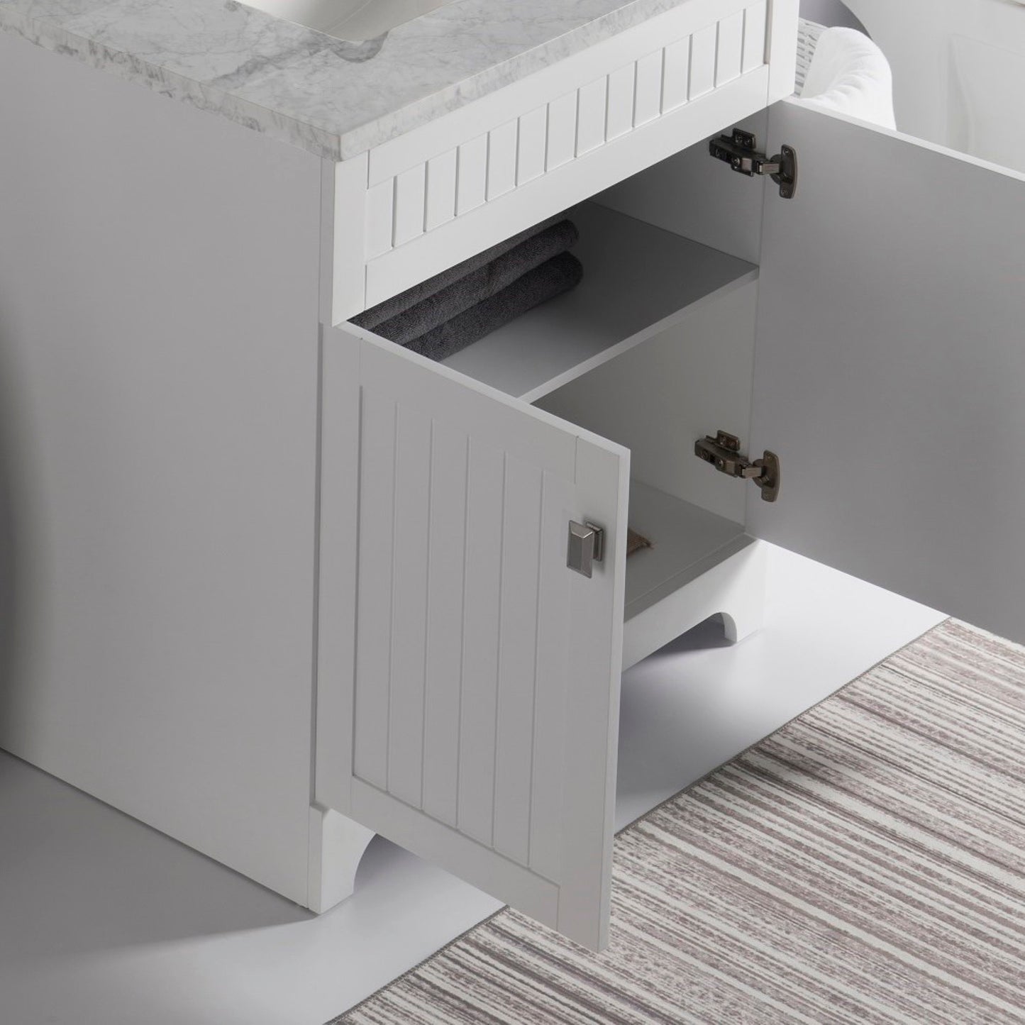 30" Single vanity white cabinet only