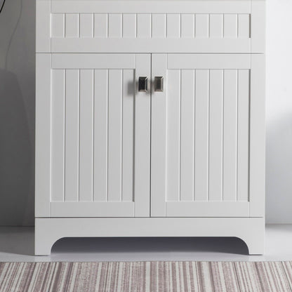 30" Single vanity white cabinet only