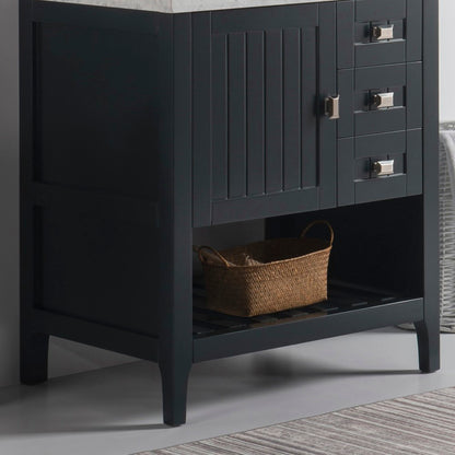 30" Single vanity dark gray cabinet only
