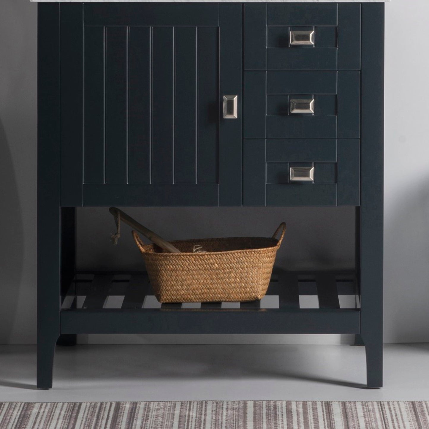30" Single vanity dark gray cabinet only