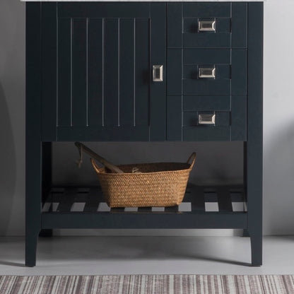 30" Single vanity dark gray cabinet only