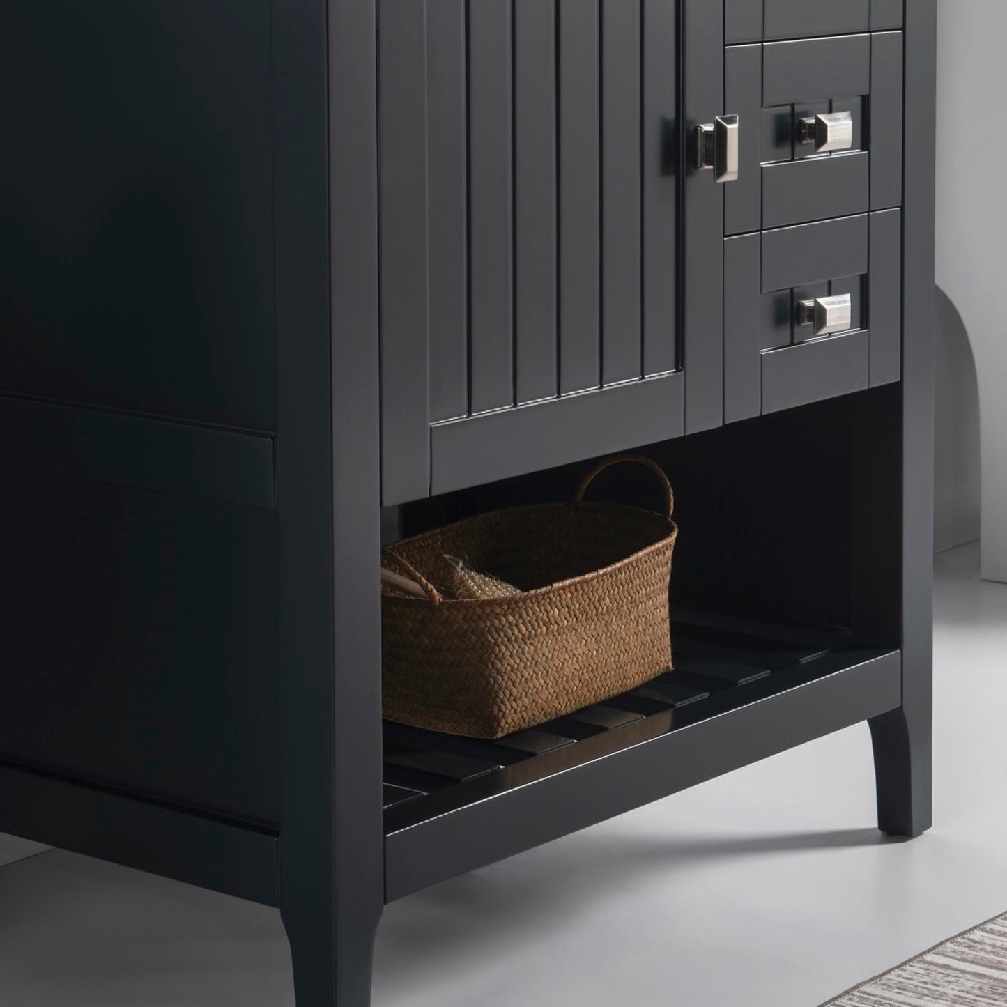30" Single vanity dark gray cabinet only