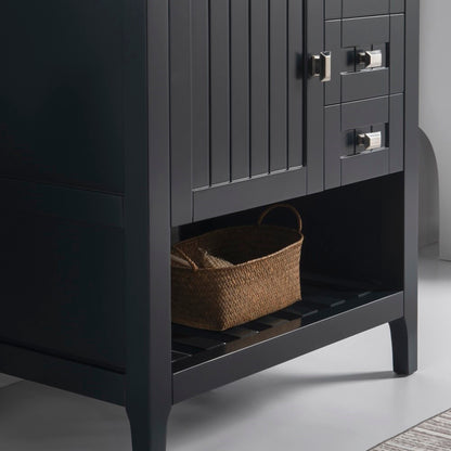 30" Single vanity dark gray cabinet only