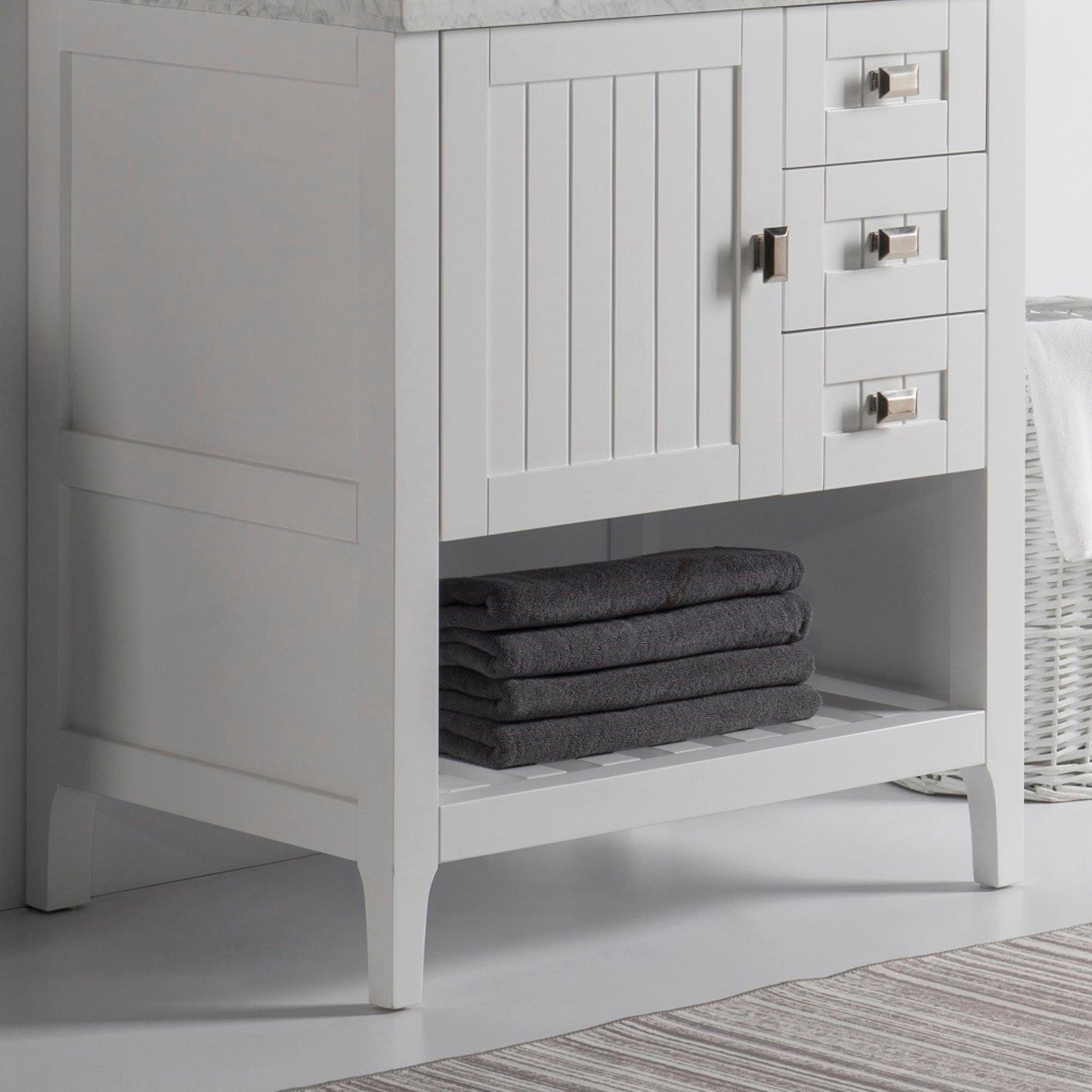 30" Single vanity white cabinet only