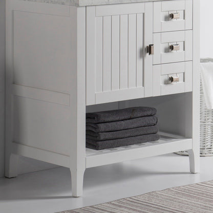 30" Single vanity white cabinet only