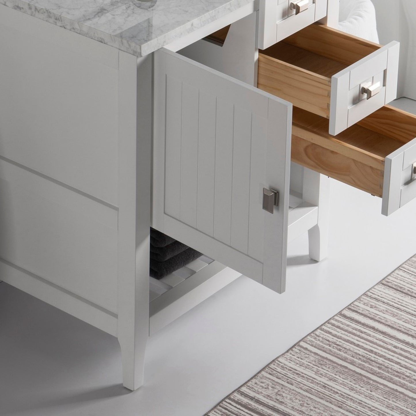 30" Single vanity white cabinet only
