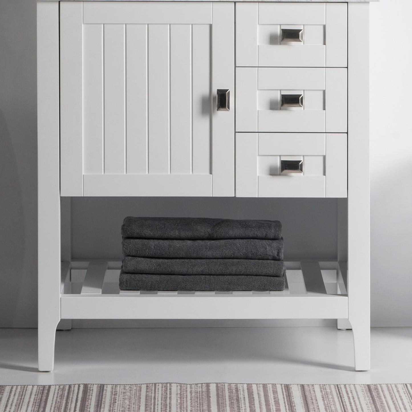 30" Single vanity white cabinet only