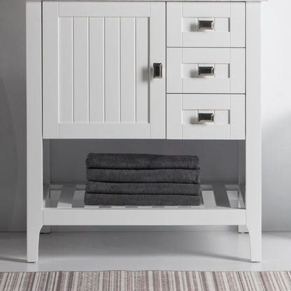 30" Single vanity white cabinet only