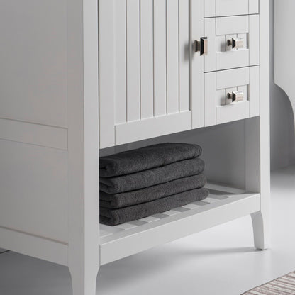 30" Single vanity white cabinet only