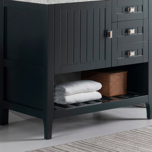 36" Double vanity dark gray cabinet only