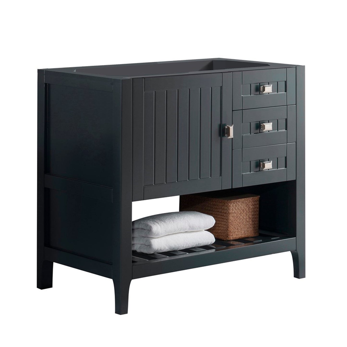 36" Double vanity dark gray cabinet only