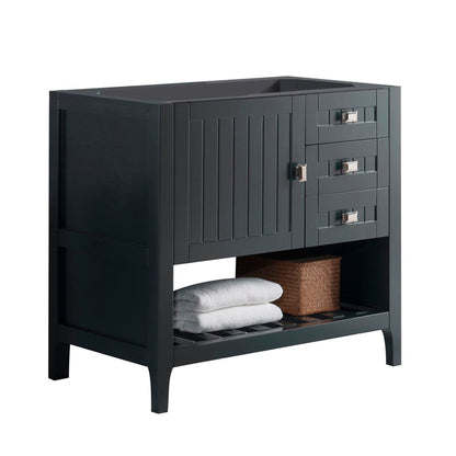 36" Double vanity dark gray cabinet only