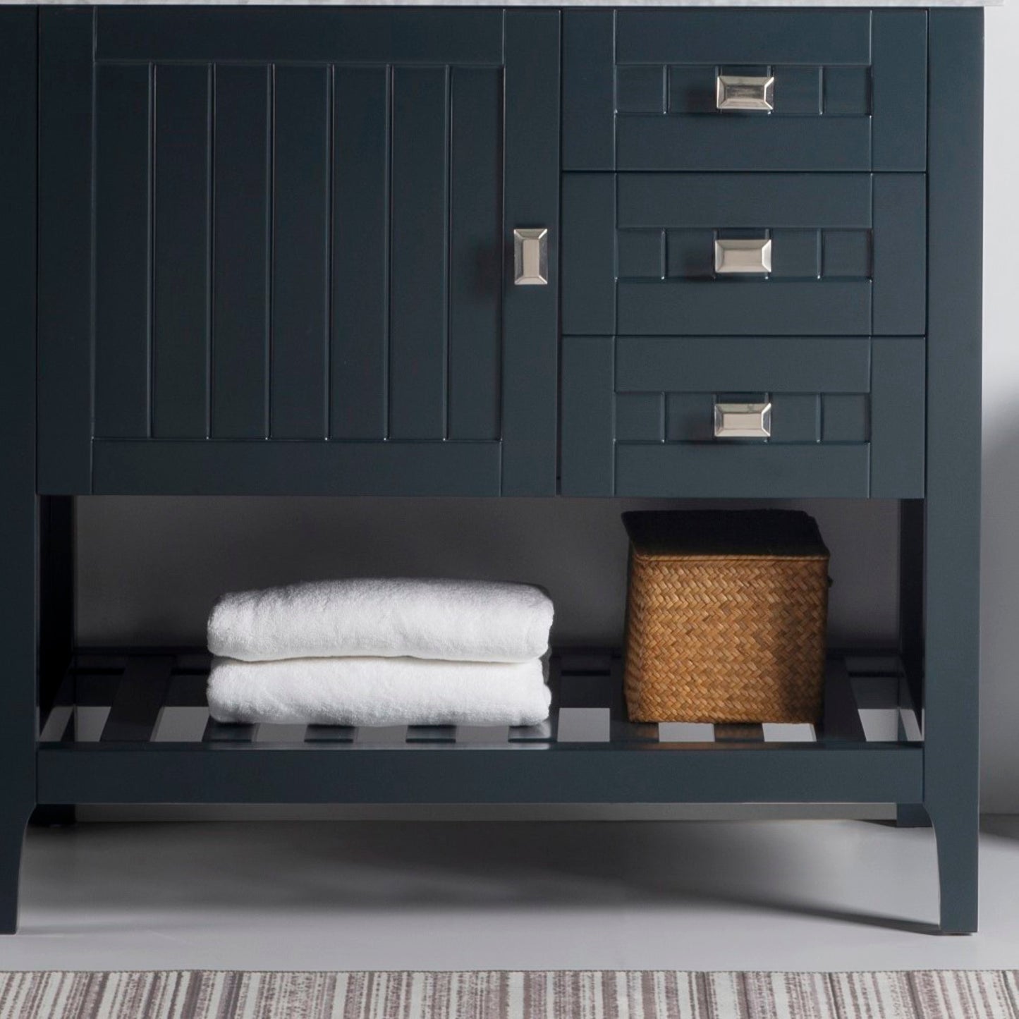 36" Double vanity dark gray cabinet only
