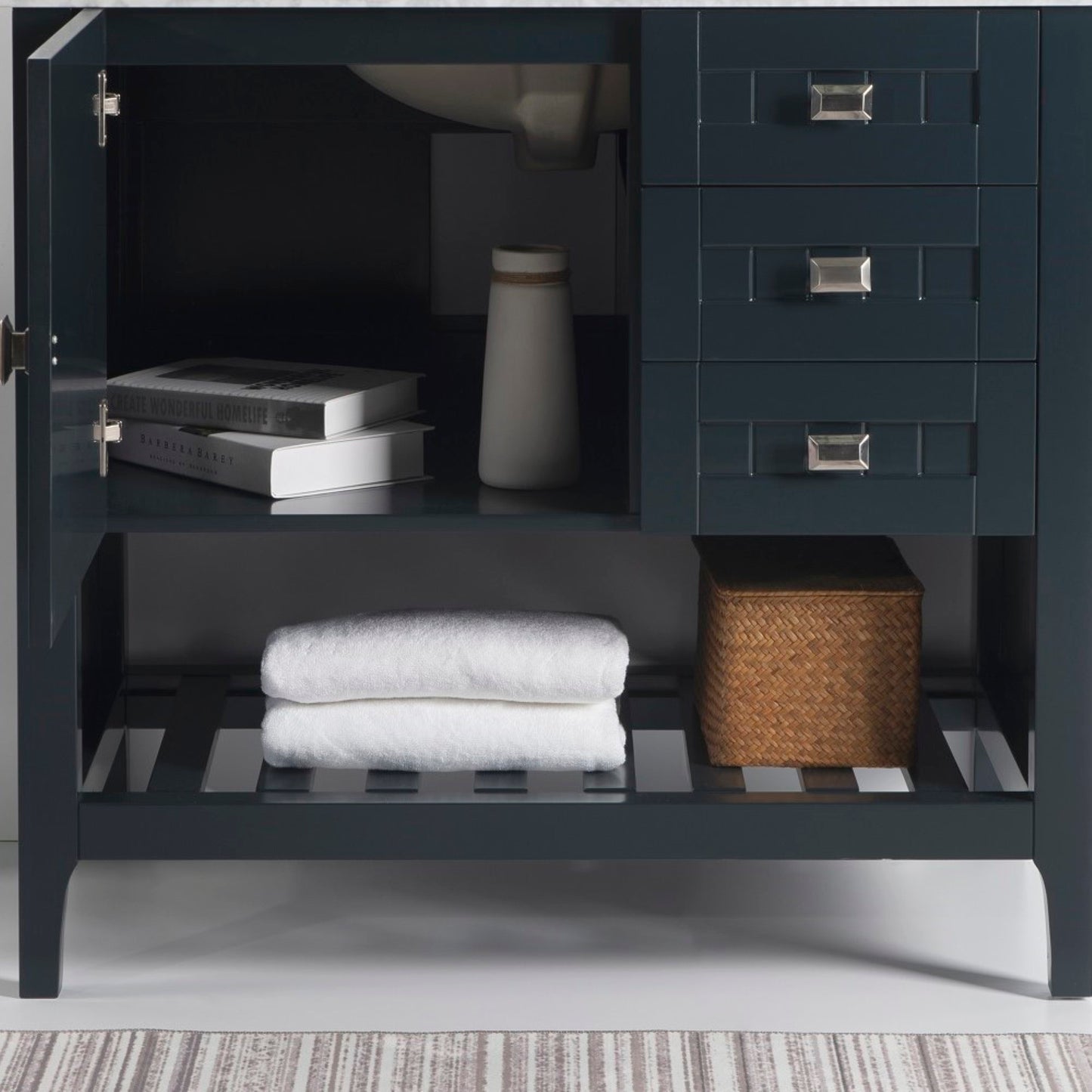 36" Double vanity dark gray cabinet only