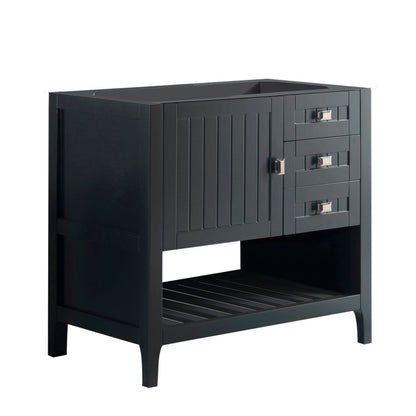 36" Double vanity dark gray cabinet only