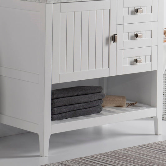 36" Double vanity white cabinet only
