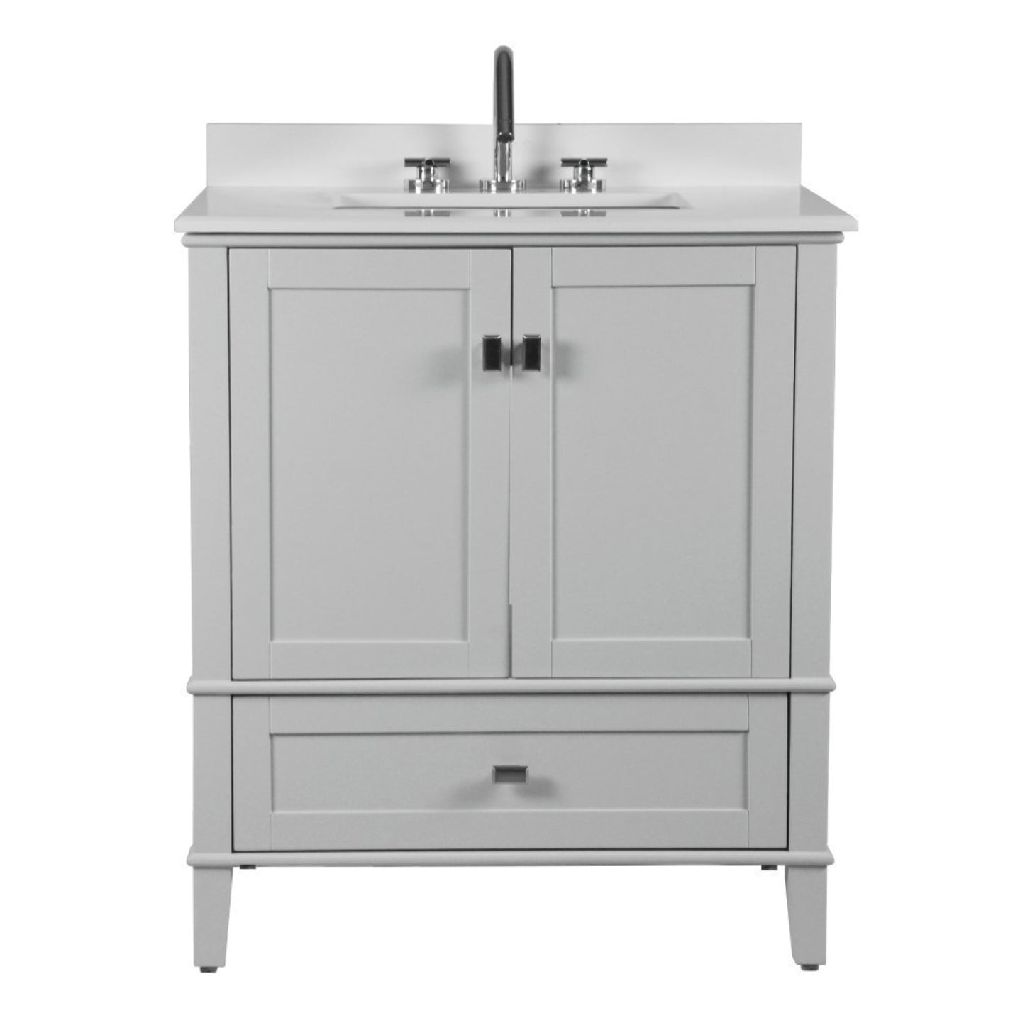 31" SINGLE VANITY IN L/GRAY WITH ENGINEERED STONE TOP